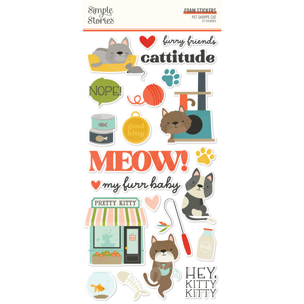 Pet Shoppe Cat - Foam Stickers