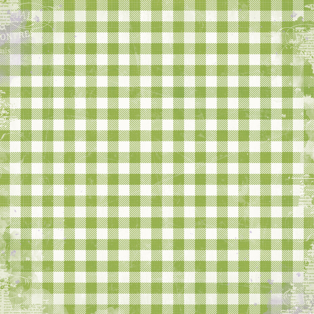 Simple Vintage Life in Bloom - Green Gingham