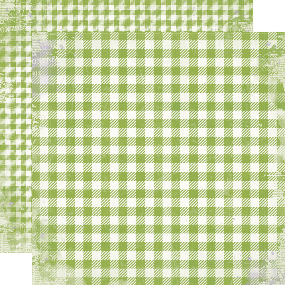 Simple Vintage Life in Bloom - Green Gingham