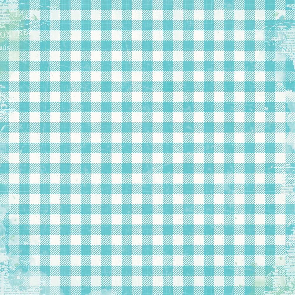 Simple Vintage Life in Bloom - Teal Gingham