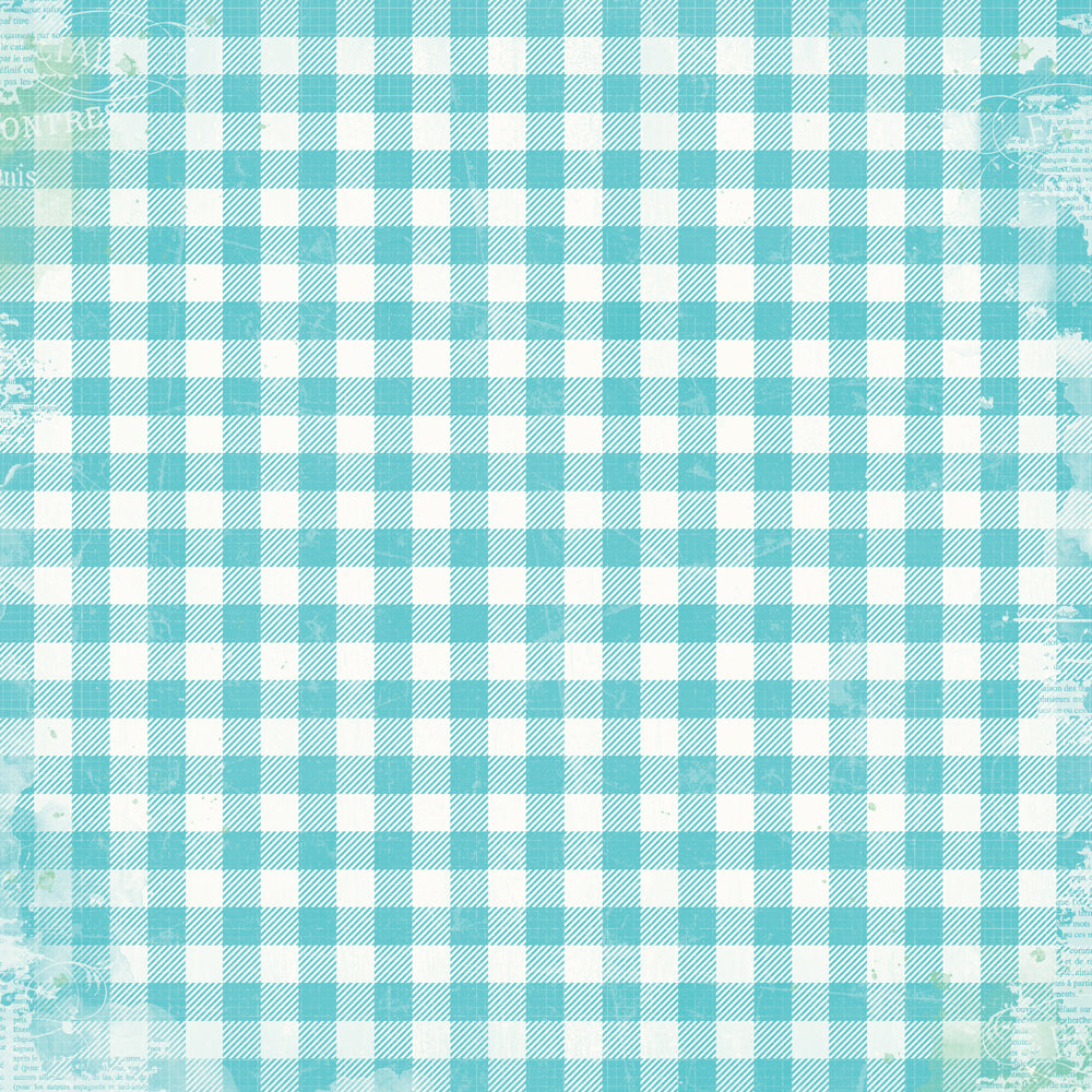 Simple Vintage Life in Bloom - Teal Gingham