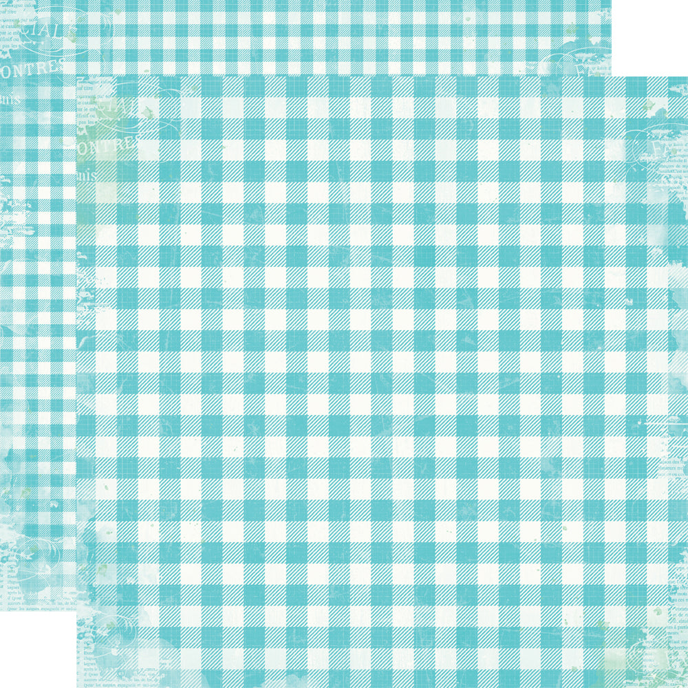 Simple Vintage Life in Bloom - Teal Gingham