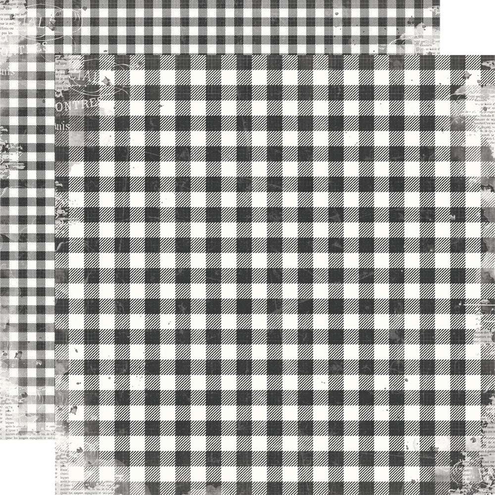 Simple Vintage Life in Bloom - Black Gingham