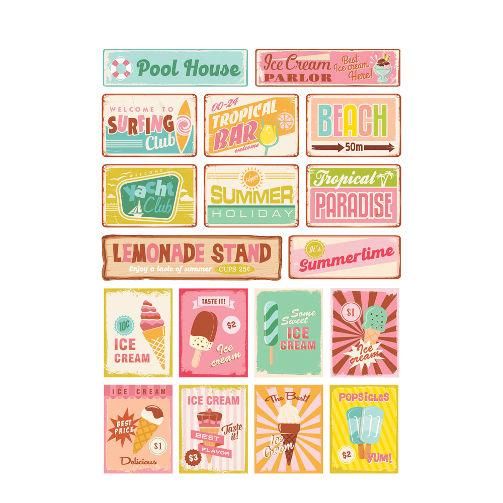 Summer Sticker Idea Simple Retro Summer - Sticker Book – Simple Stories