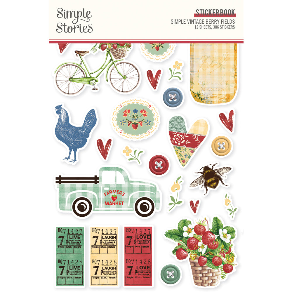 Simple Vintage Berry Fields  - Sticker Book