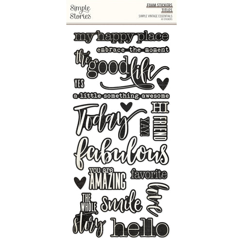 Simple Vintage Essentials Foam Stickers Titles