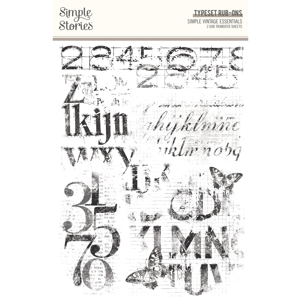 Simple Vintage Essentials  - Rub Ons Typeset