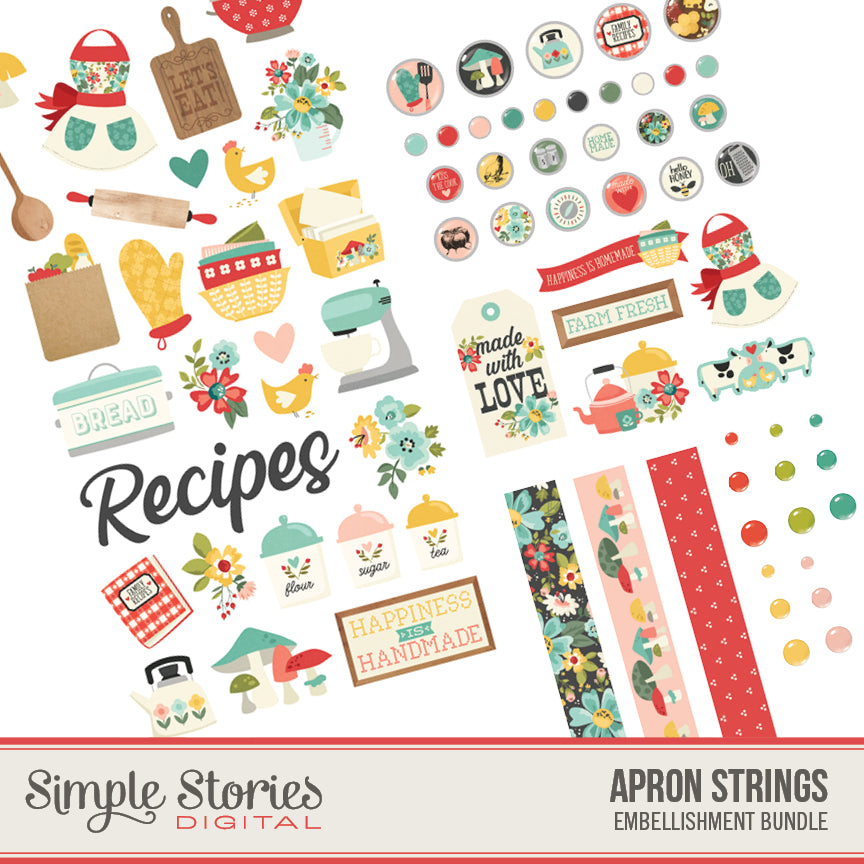 Apron Strings Digital Embellishment Bundle