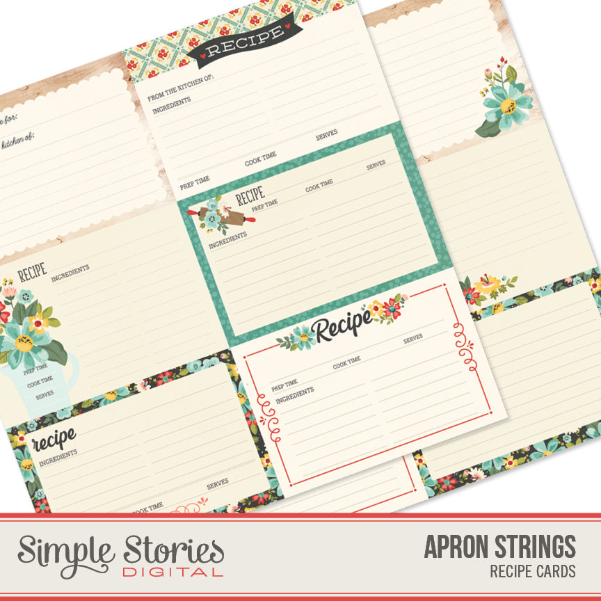 Apron Strings Digital Recipe Cards