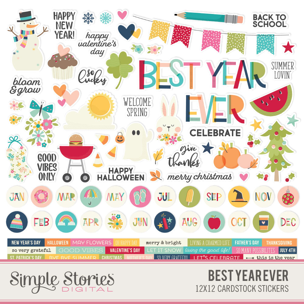 Best Year Ever Digital Stickers