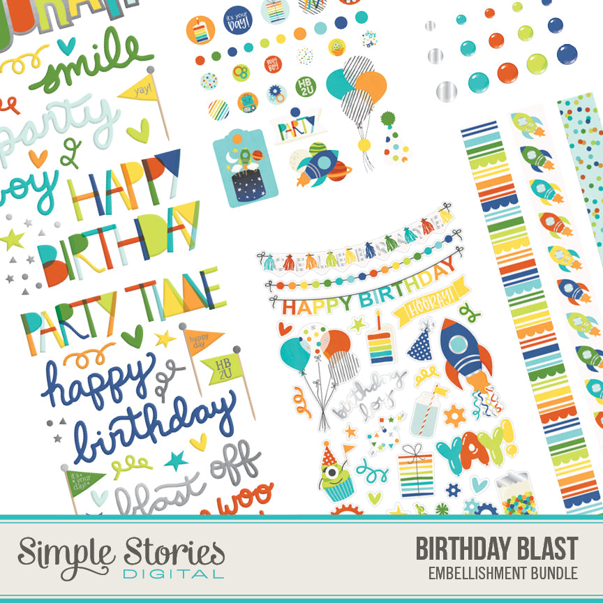 Birthday Blast Digital Embellishment Bundle