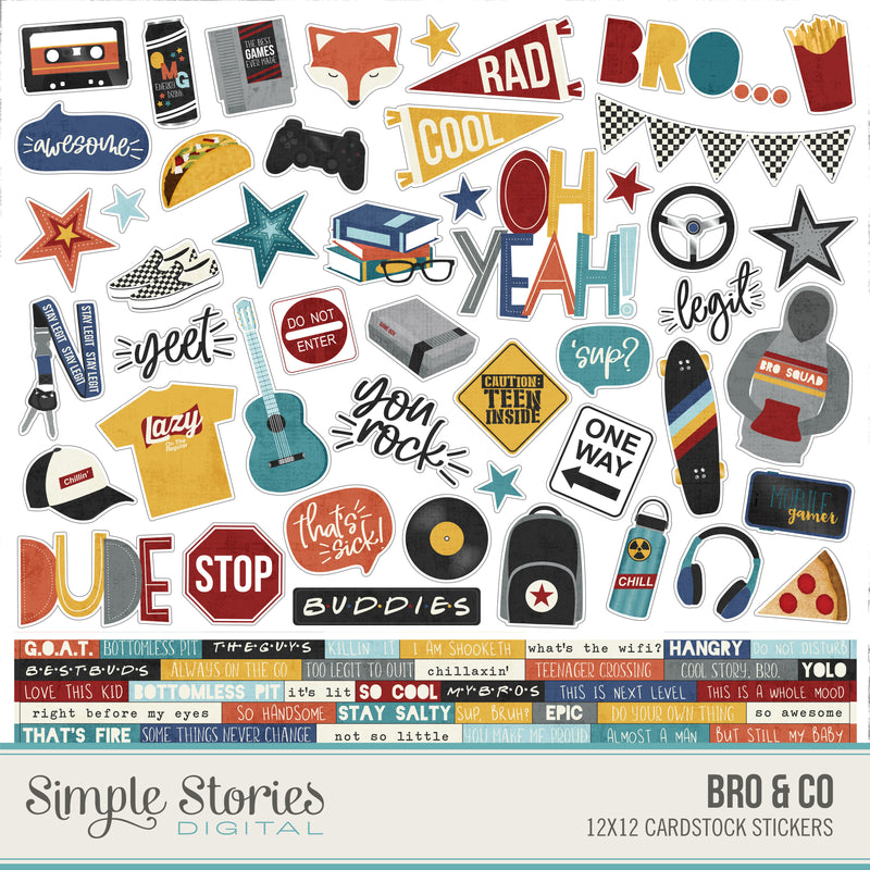 Bro Code Stickers Bro & Co Digital Collection Kit Bundle – Simple Stories