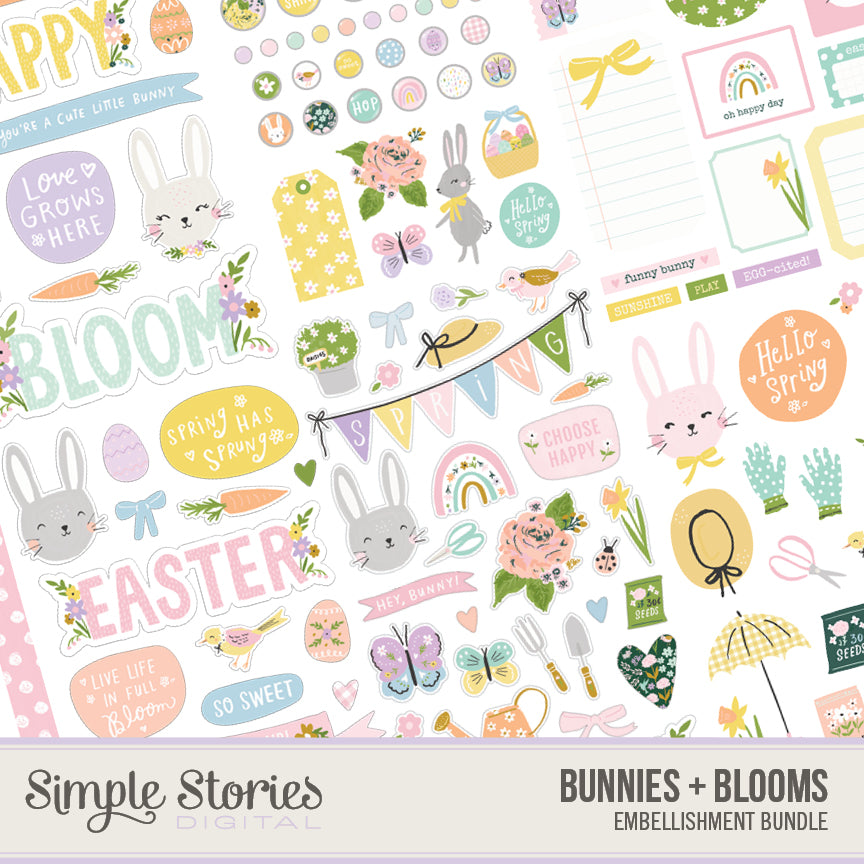 Bunnies + Blooms Digital Embellishment Bundle