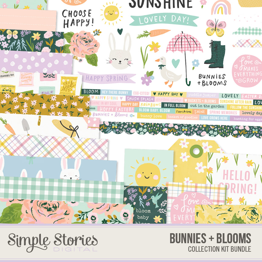 Bunnies + Blooms Digital Collection Kit Bundle
