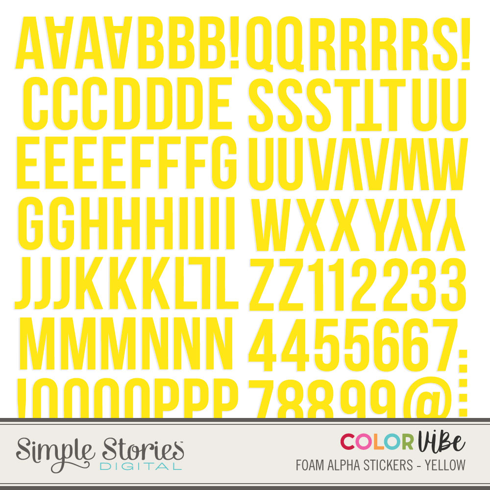 Color Vibe Digital Foam Alphas - Yellow – Simple Stories