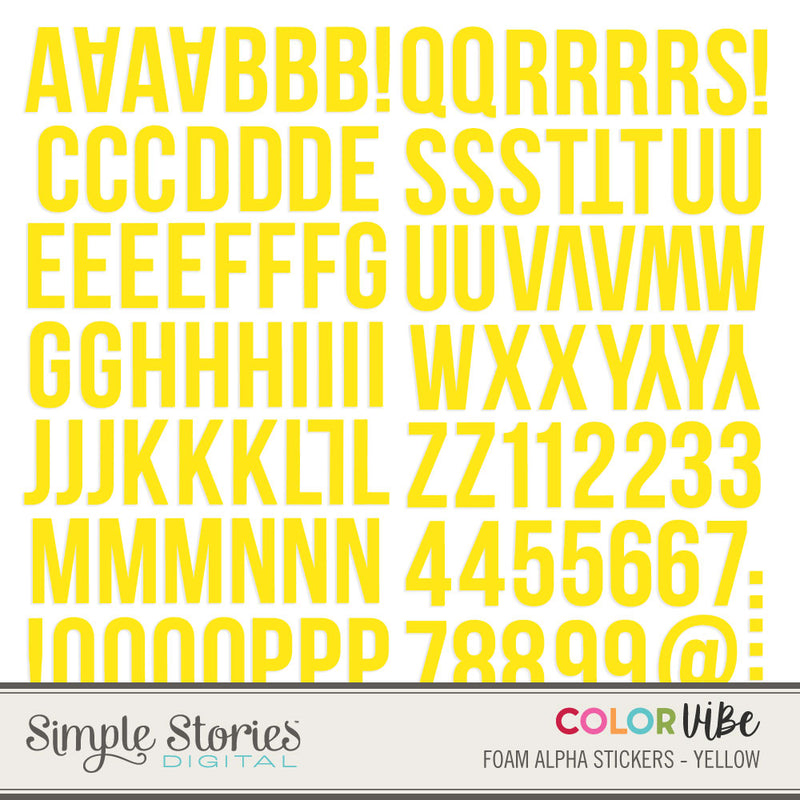 Color Vibe Digital Foam Alphas - Yellow