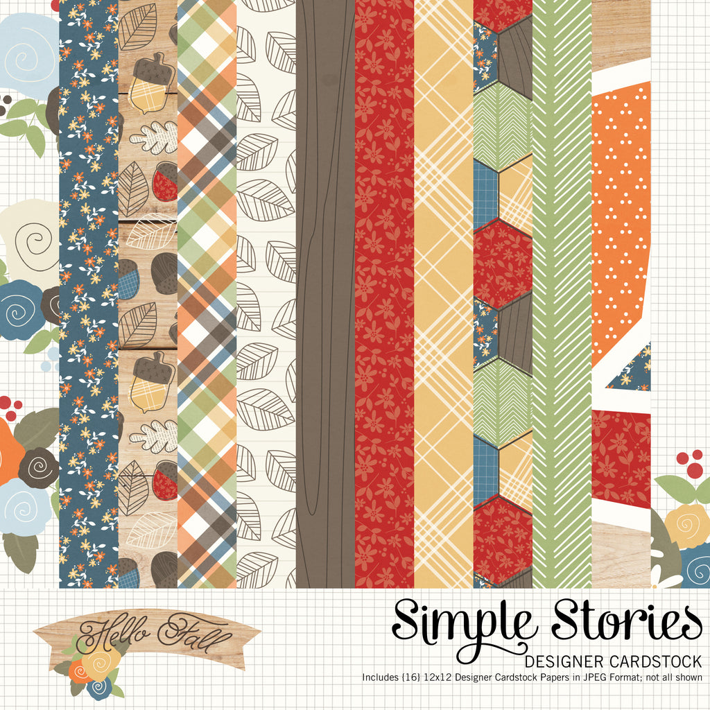 Hello Fall Digital Designer Cardstock