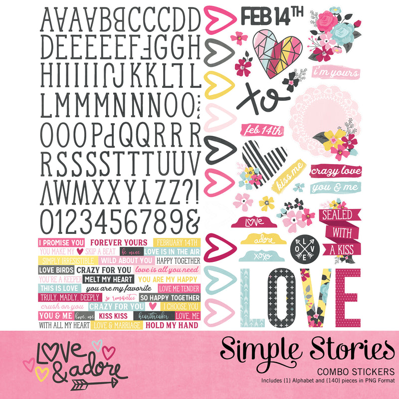 Adore Stickers Love and Adore Digital Collection Kit – Simple Stories