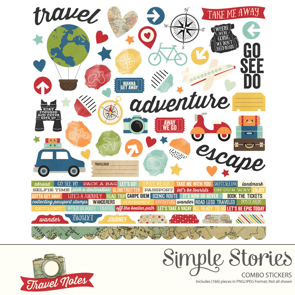Travel Notes Digital Stickers
