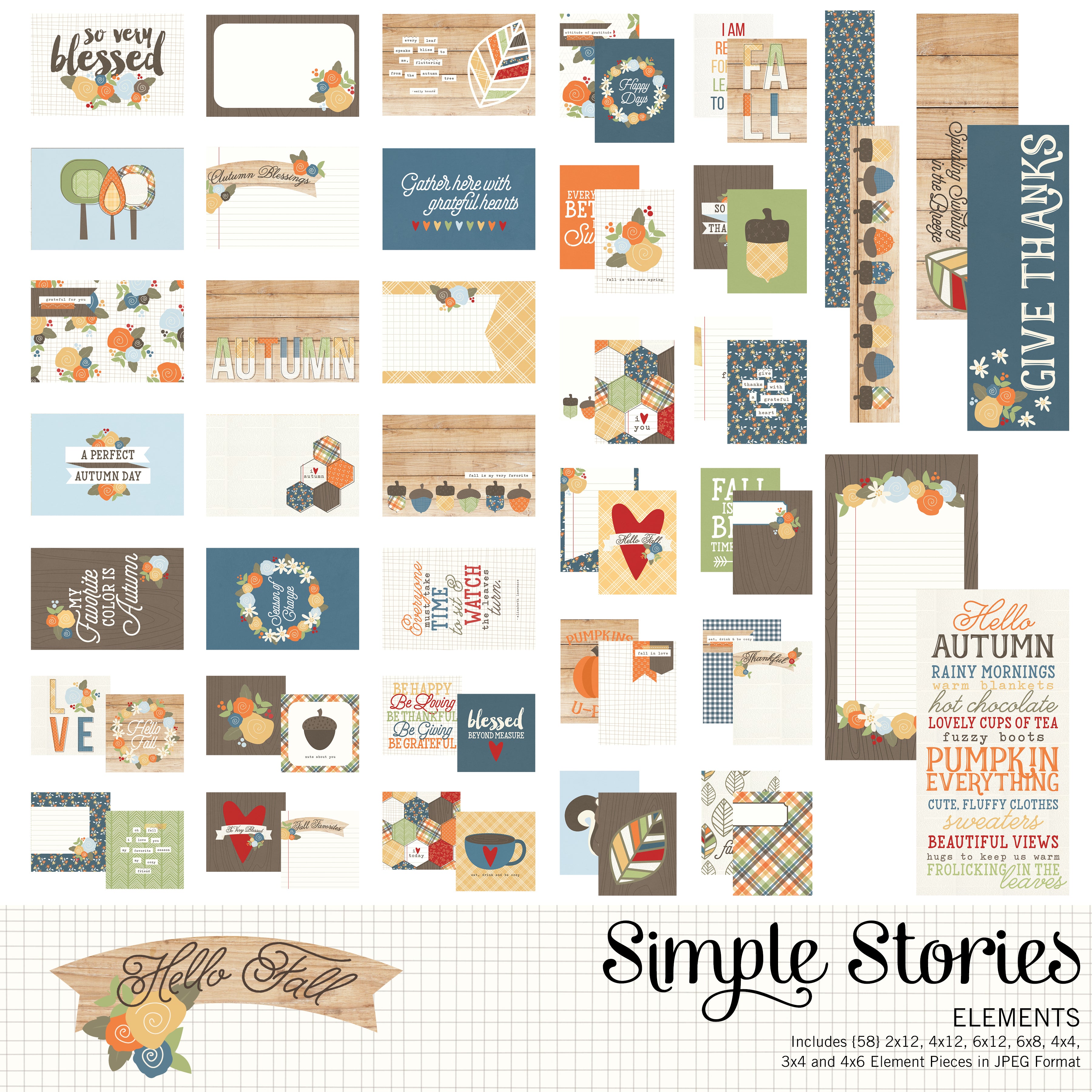 Fall Digital Simple Hello Fall Digital Elements – Simple Stories
