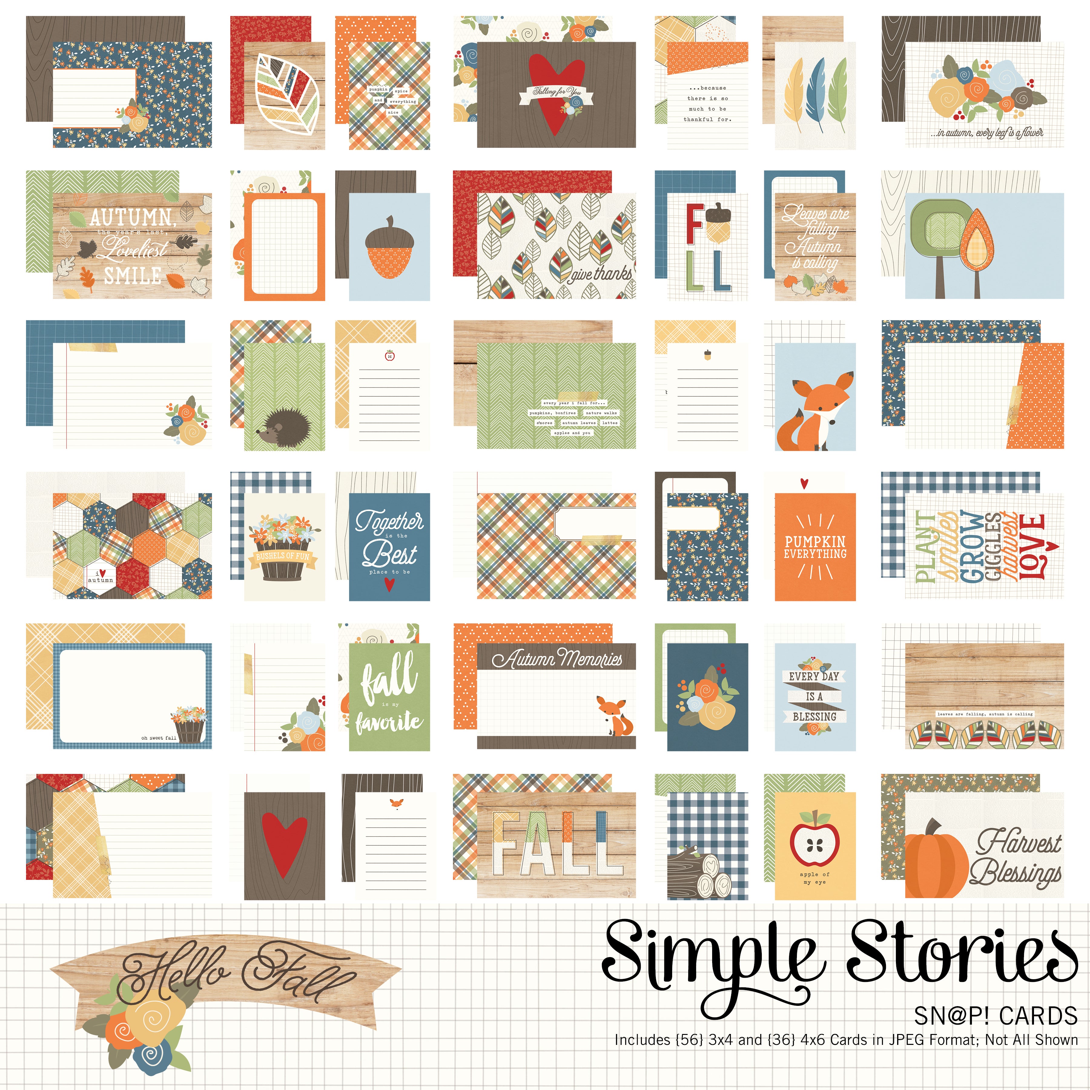 Fall Digital Simple Hello Fall Digital SNAP Cards – Simple Stories