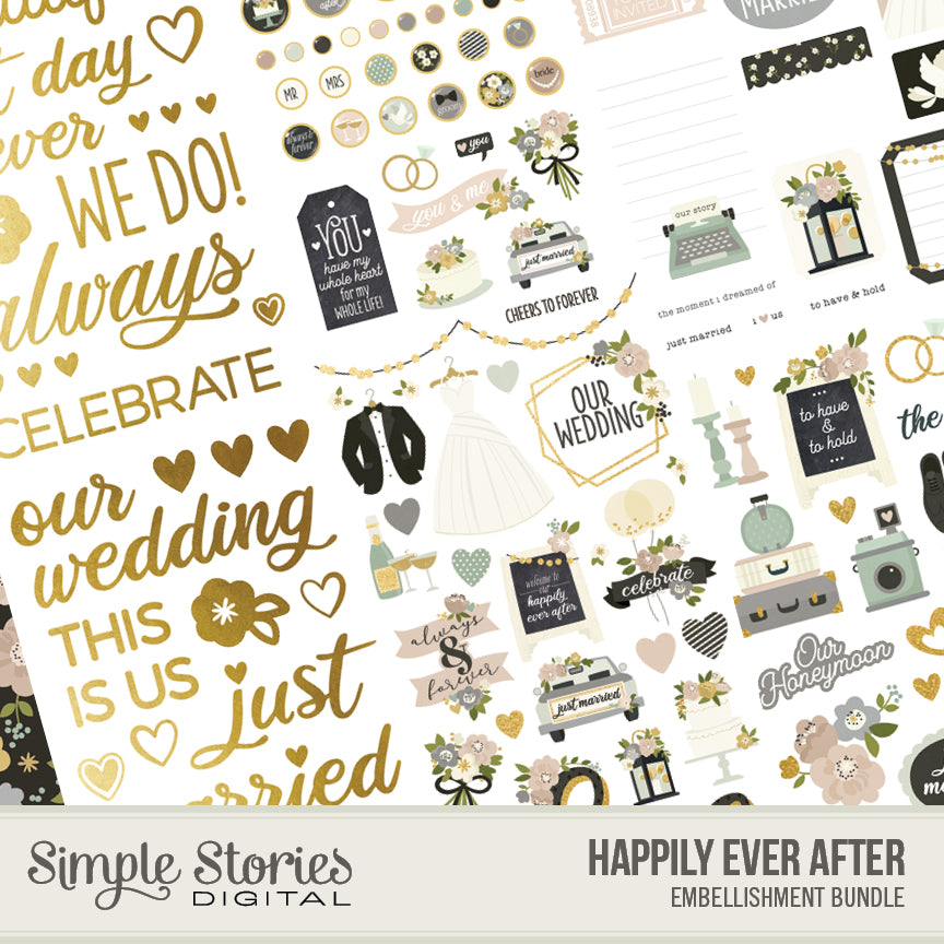 Happily Ever After Digital Embellishment Bundle – Simple Stories