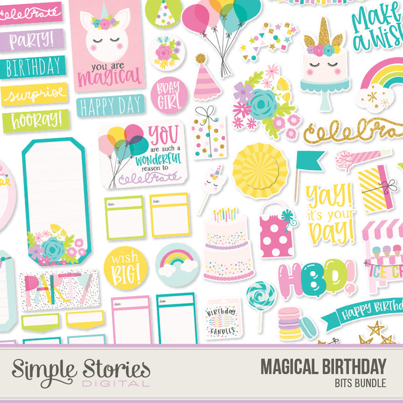 Magical Birthday Digital Collection Kit Bundle