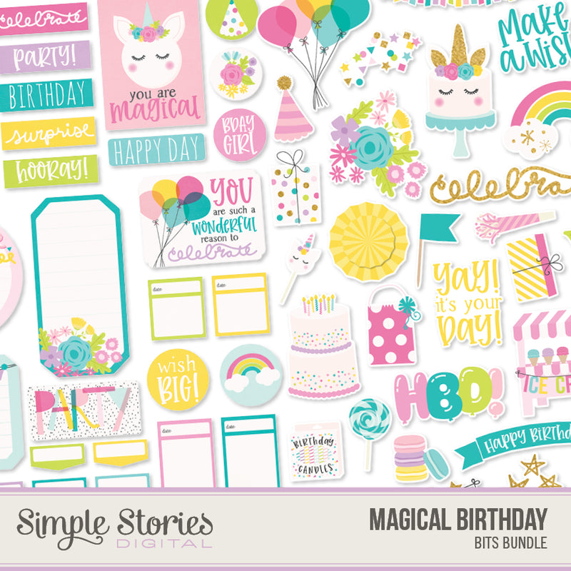 Magical Birthday Digital Embellishment Bundle