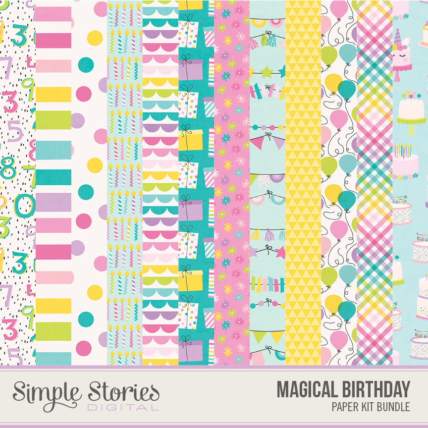 Magical Birthday Digital Paper Kit
