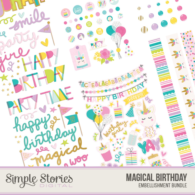 Magical Birthday Digital Stickers