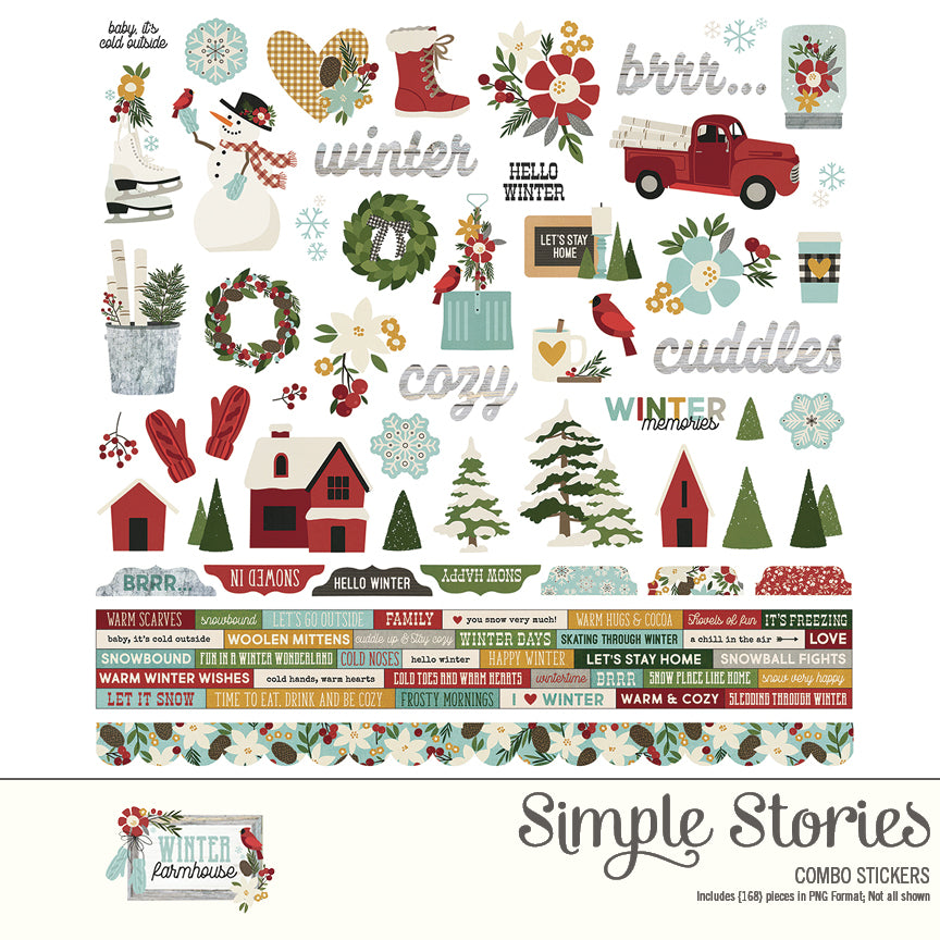 Winter Farmhouse Digital Stickers