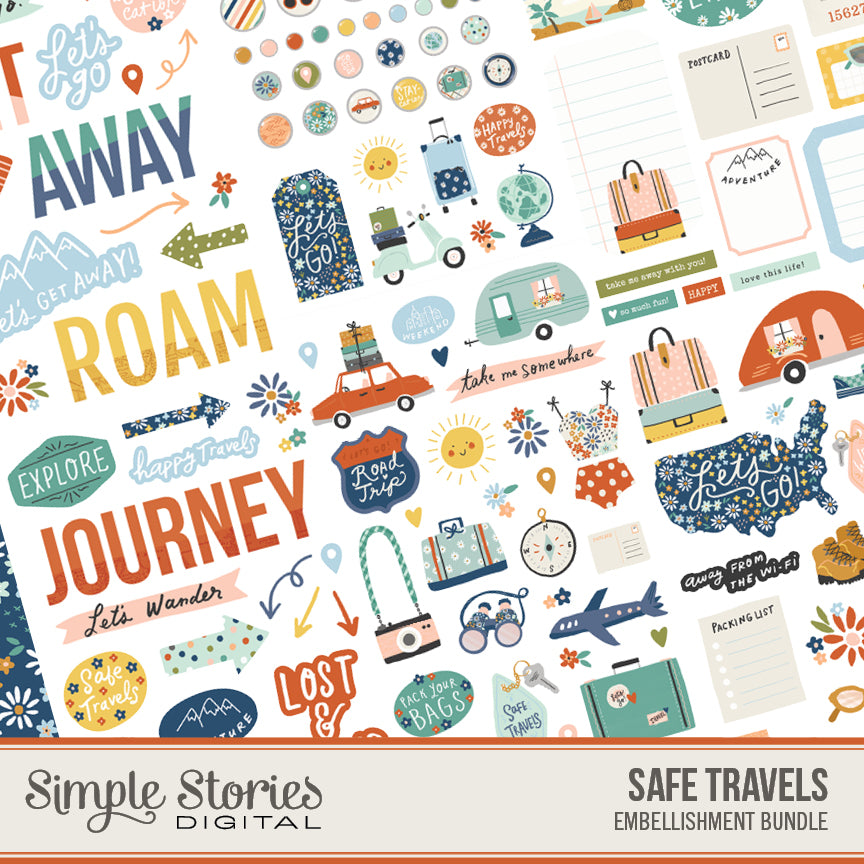 Safe Travels Digital Embellishment Bundle