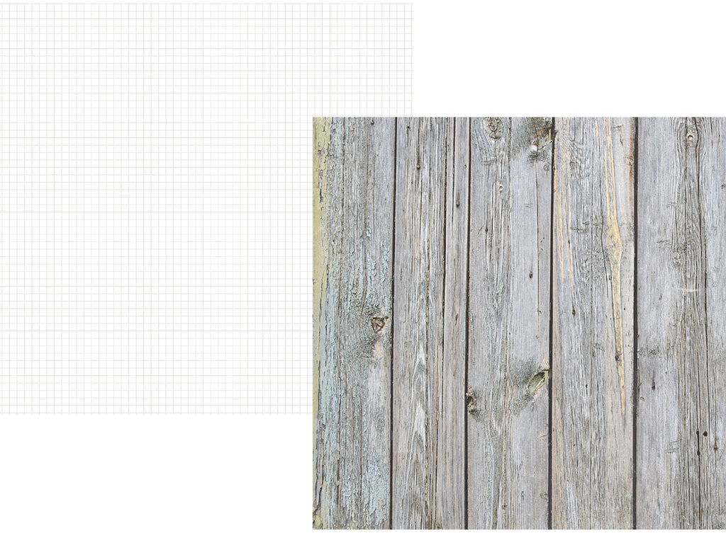 SN@P! Wood Basics 12x12 Paper - Birch/White Grid