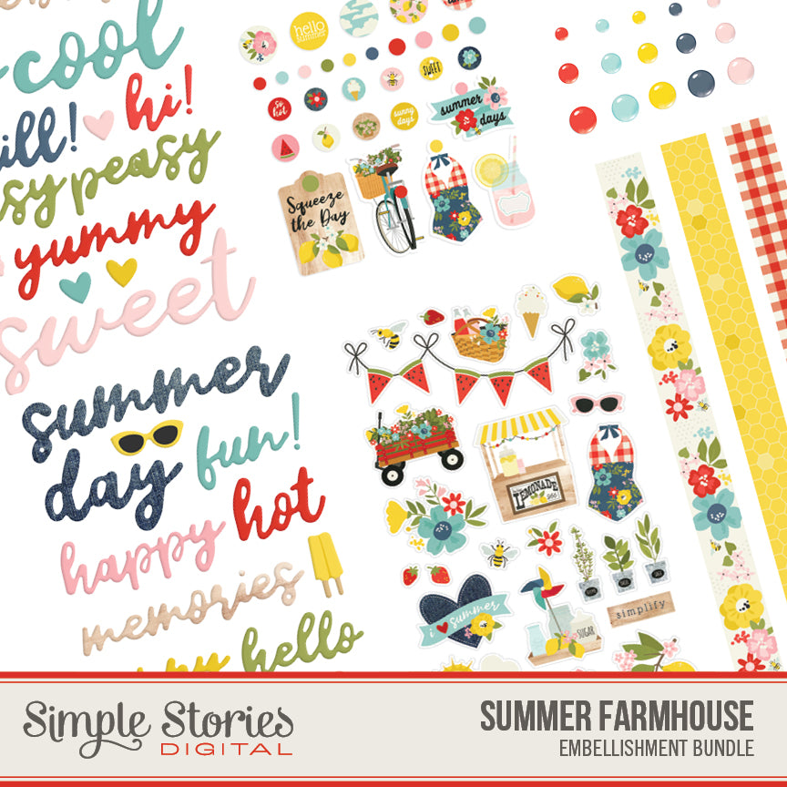 Summer Farmhouse Digital Embellishment Bundle