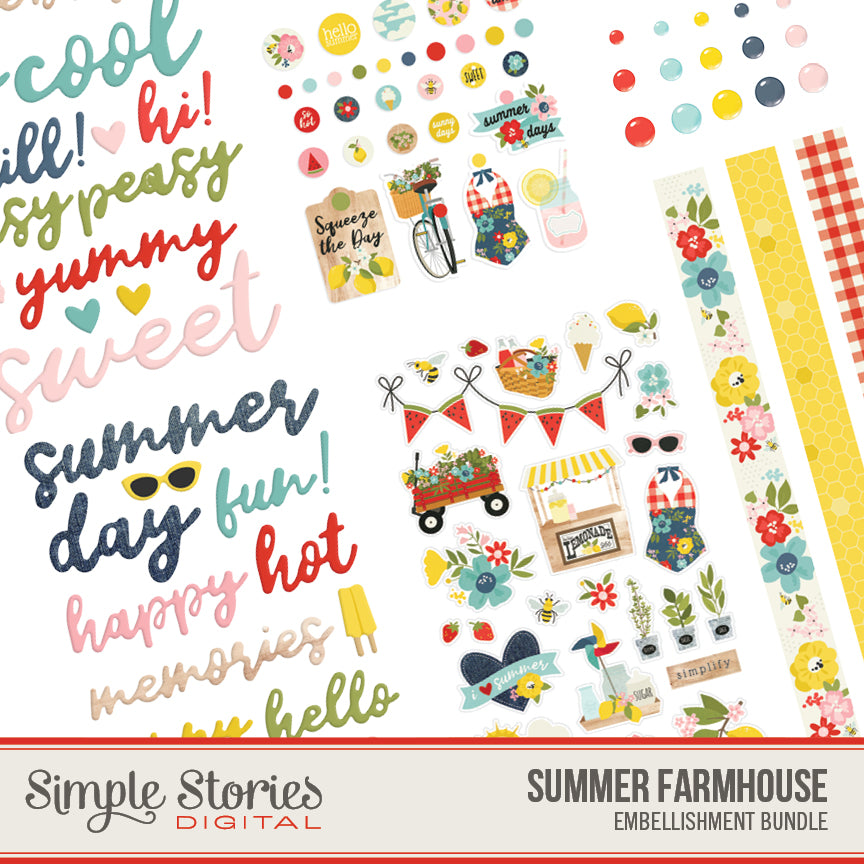 Summer Farmhouse Digital Embellishment Bundle