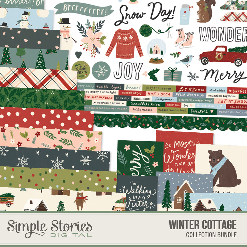 Winter Cottage Digital Collection Kit Bundle